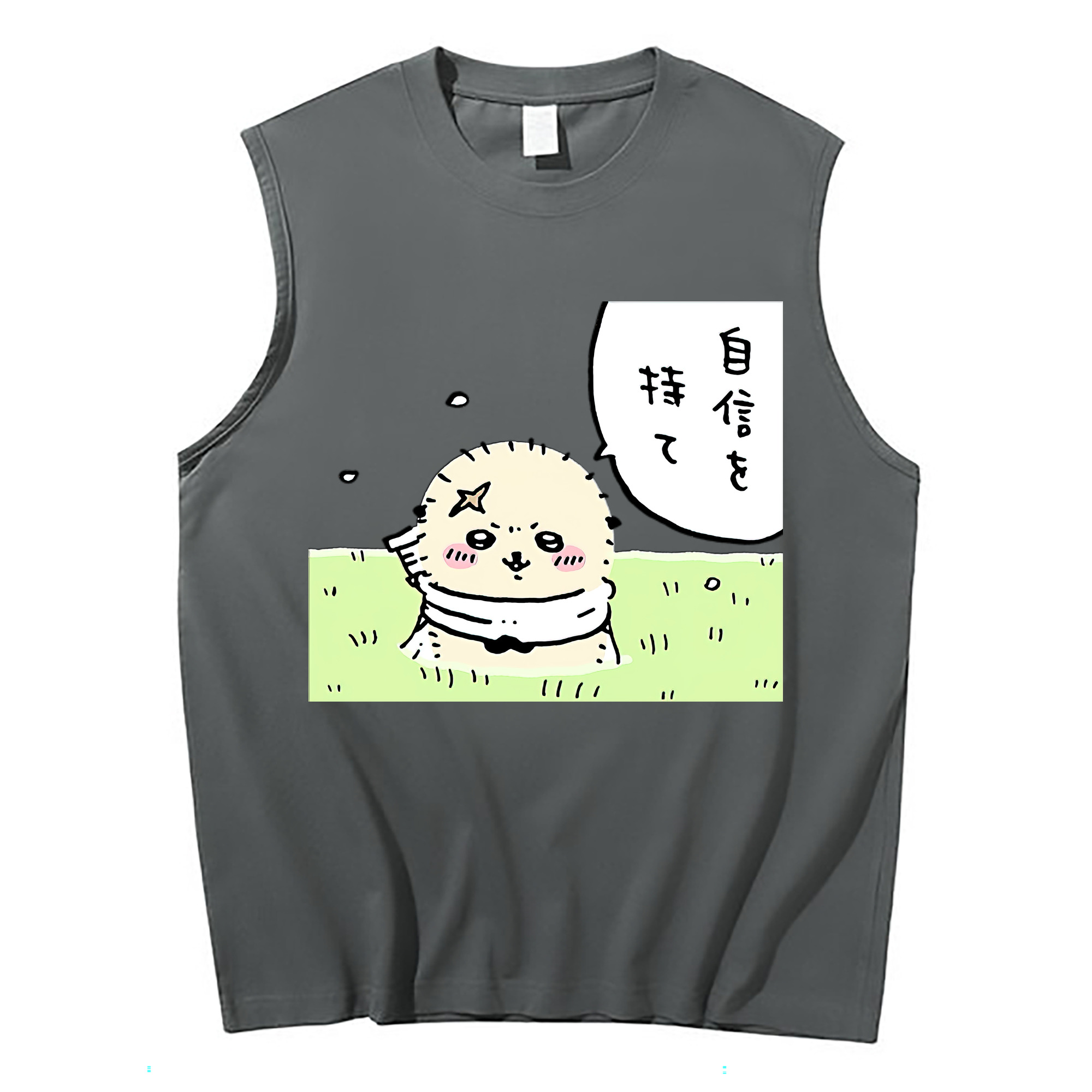 （画像用） ちいかわ ラッコ Chii-kawa Sea otter コットン100％タンクトップ（フロントプリント）